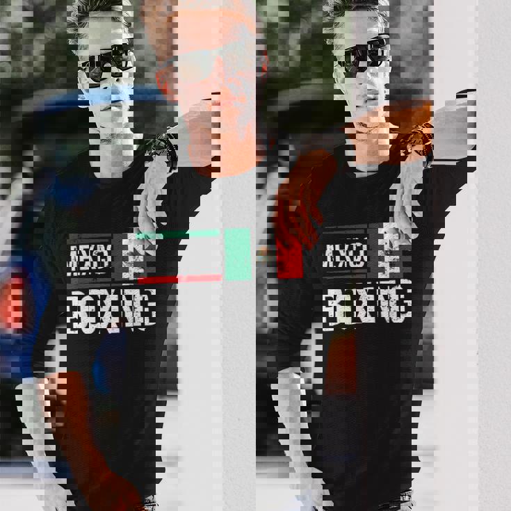 メキシコ ボクシング メキシコ国旗 ジム スパーリング アマチュアスポーツ 長袖Tシャツ 彼への贈り物