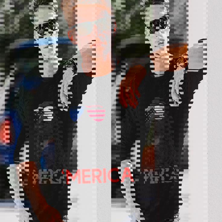 メリカ Englsh Cockerspaniel アメリカ国旗 7月4日 長袖Tシャツ 彼への贈り物