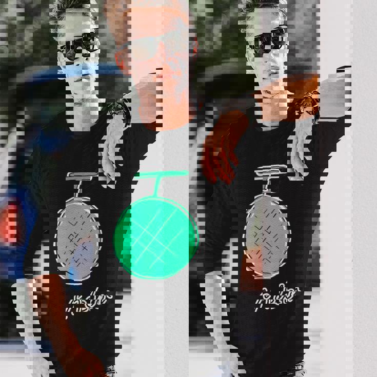 メロン Melon 『フルーツ ポップ』果物 シンプル ゆるい かわいい 落書き イラスト 長袖Tシャツ 彼への贈り物