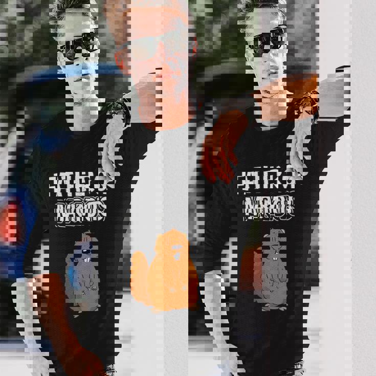 メンズ・ボーイズ・マーモット・パパ 父の日 マーモットの父 長袖Tシャツ 彼への贈り物