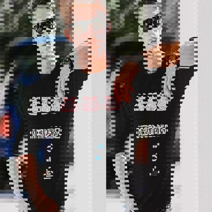 メンダコ《インベーダー》【どうぶつフレンズ】ゲーム パロディ 水族館 ゆるくて かわいい 面白い 動物 キャラクター 長袖Tシャツ 彼への贈り物