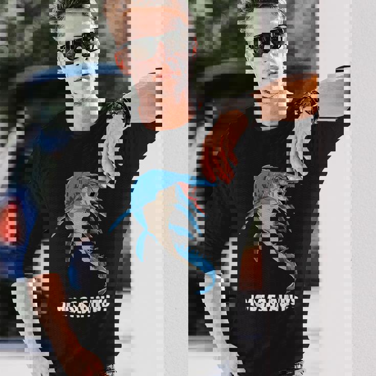 モササウルス 先史時代デザイン 長袖Tシャツ 彼への贈り物