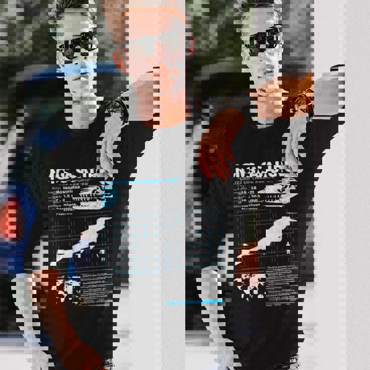 モササウルスファクトシート恐竜科学ファクトシート 長袖Tシャツ 彼への贈り物