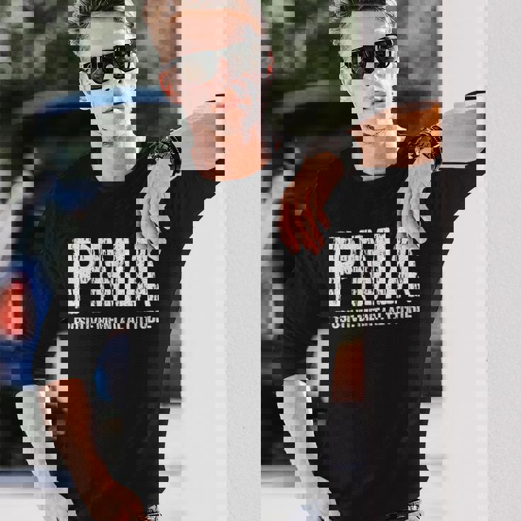 モチベーションを高めるpmaポジティブメンタルアティチュードにインスパイアされたtシャツ 長袖Tシャツ 彼への贈り物