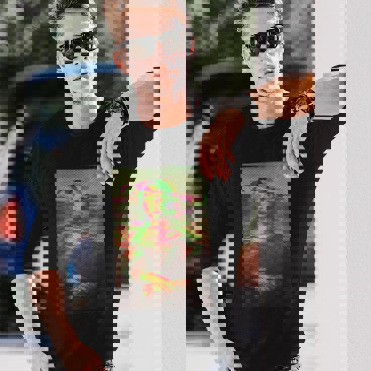 モナリザ有名な絵画アートワークレオナルドダヴィンチギフト Mona Lisa 長袖Tシャツ 彼への贈り物