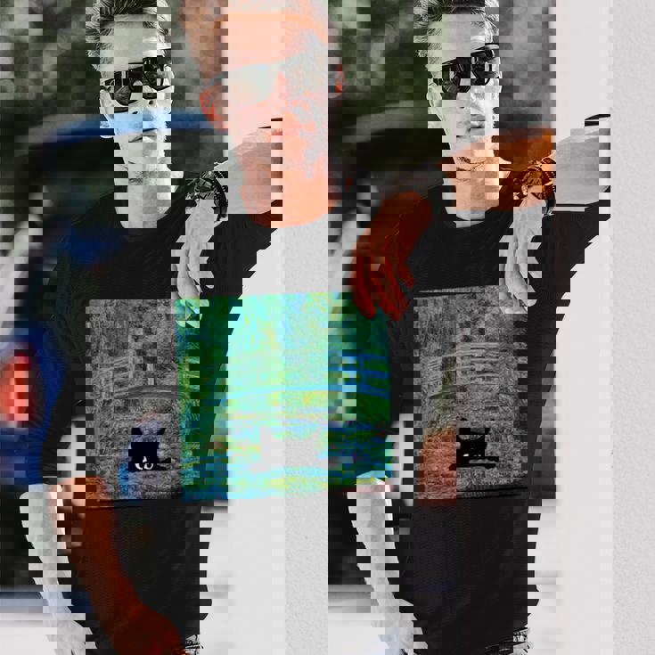 モネの睡蓮の池 長袖Tシャツ 彼への贈り物