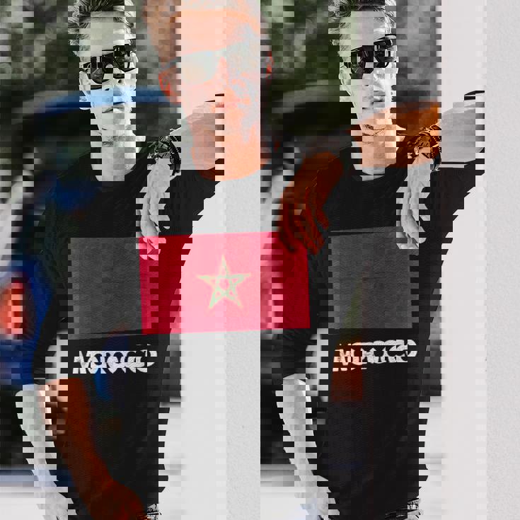 モロッコ国旗tシャツ 長袖Tシャツ 彼への贈り物