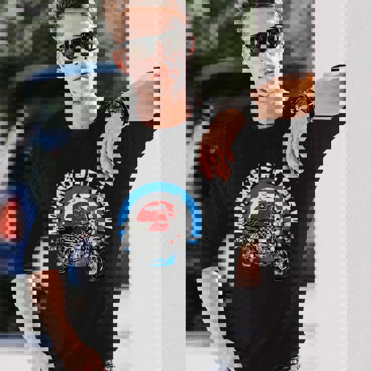 モンキーバイクピットクルーロゴ 長袖Tシャツ 彼への贈り物