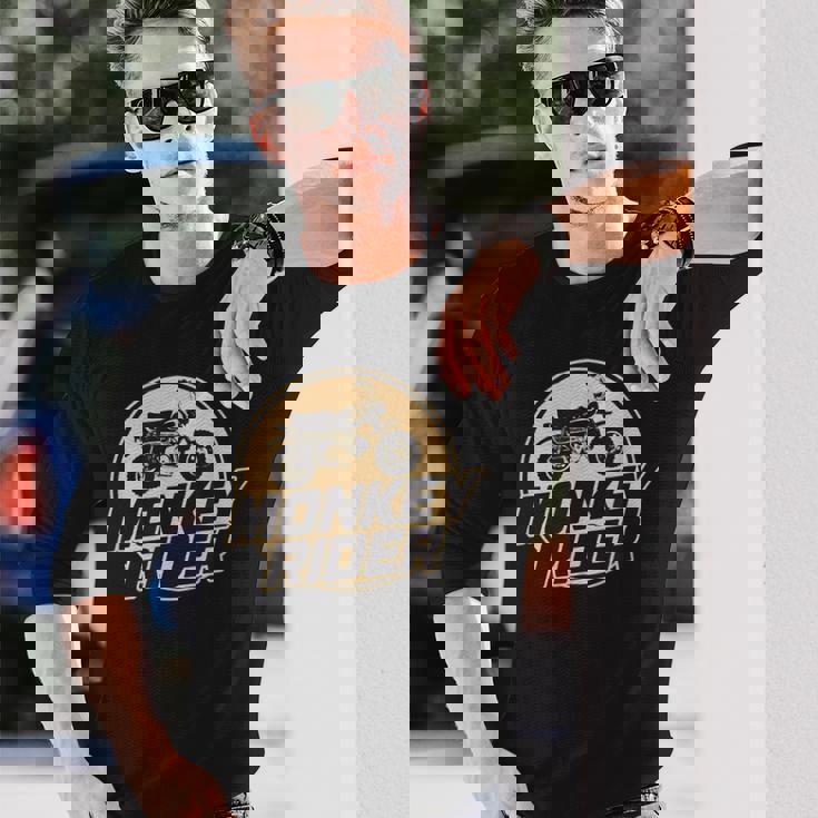 モンキーバイクライダーレトロクラシック原付オートバイtシャツ 長袖Tシャツ 彼への贈り物