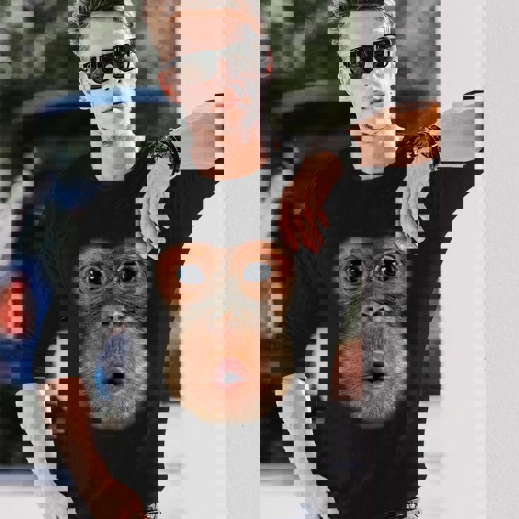 モンキーフェイスブレスファニーメンズレディースハロウィンコスチューム 長袖Tシャツ 彼への贈り物