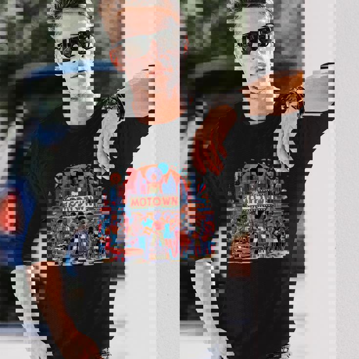 モータウン時代の懐かしい音楽デザイン 長袖Tシャツ 彼への贈り物