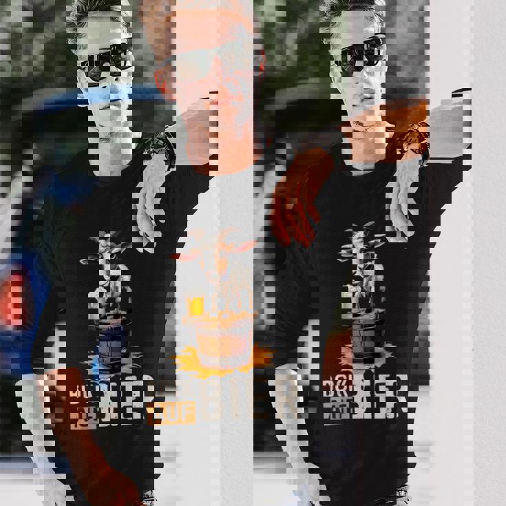 ヤギビールバレル オクトーバーフェスト ヤギヤギビールバレル 長袖Tシャツ 彼への贈り物