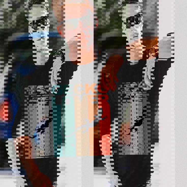 ヤモリの恋人 トカゲ 爬虫類 サラマンダー ペット 長袖Tシャツ 彼への贈り物