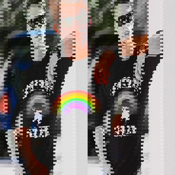 ユニコーン分隊チームユニコーンアパレルかわいいユニコーン恋人ギフト 長袖Tシャツ 彼への贈り物