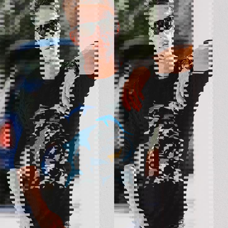 ヨシキリザメ アオザメ シュモクザメ ジンベエザメ 長袖Tシャツ 彼への贈り物