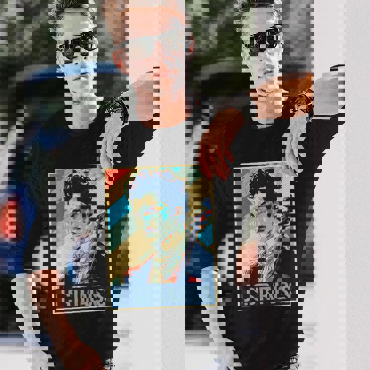 ヨハン・シュトラウス ポスター ミュージシャン 作曲家 長袖Tシャツ 彼への贈り物