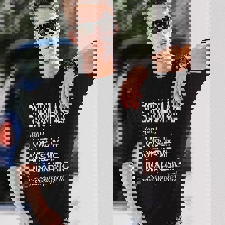 ラグビー選手の定義 面白い スクラムハーフ 長袖Tシャツ 彼への贈り物