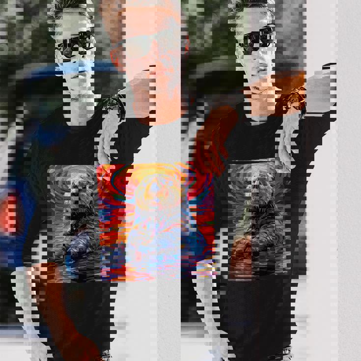 ラッコ カラフル グラフィック 長袖Tシャツ 彼への贈り物