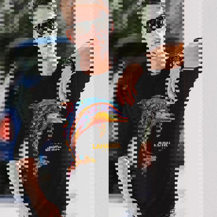 ラハイナ マウイ ハワイ ティー ハワイアン ダイビング バケーション イルカ 長袖Tシャツ 彼への贈り物