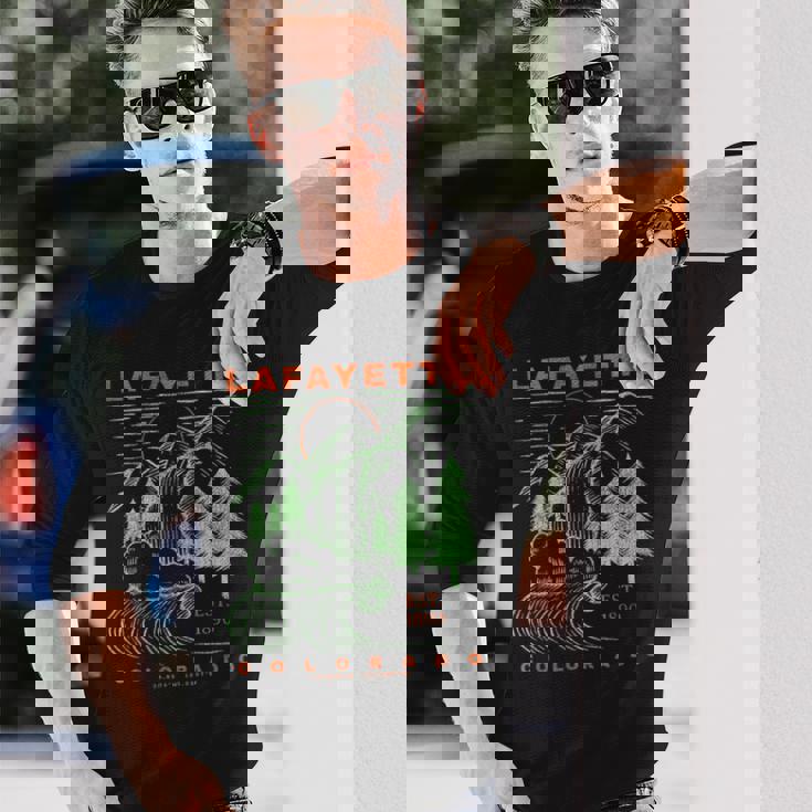 ラファイエット コロラド クール 旅行 お土産 素朴なラファイエット 長袖Tシャツ 彼への贈り物