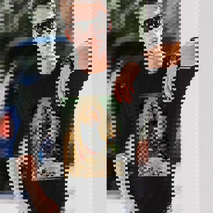 ラファエロのシスティーナ・マドンナ1513 長袖Tシャツ 彼への贈り物