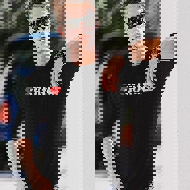 ラブグランジ-ハート 長袖Tシャツ 彼への贈り物