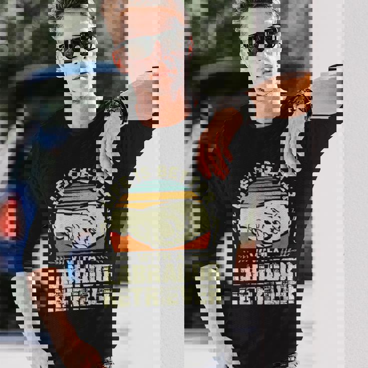 ラブラドール レトリバー シャツ メンズ レディース 犬 ママ 犬好き 長袖Tシャツ 彼への贈り物