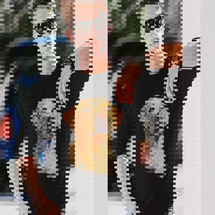 ラブラドールレトリバー 犬 モチーフ ペット ラブラドールレトリバー 長袖Tシャツ 彼への贈り物