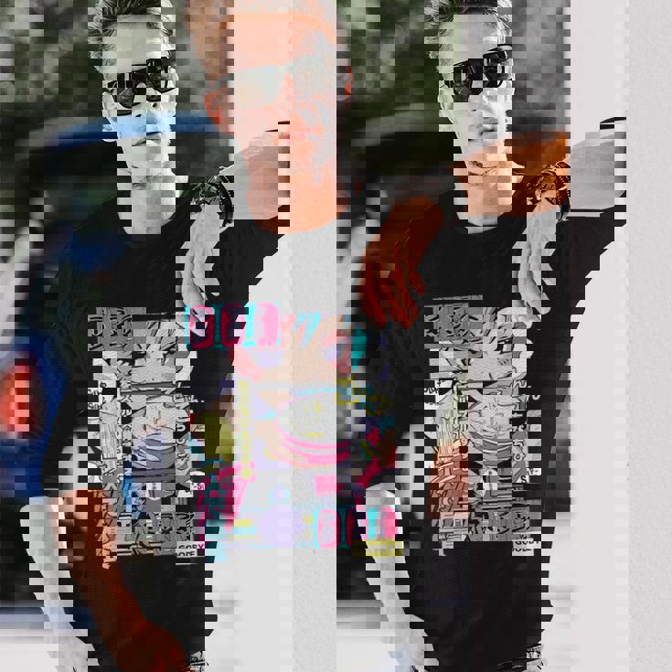 ラーメン屋日本のアニメ・マンガ・コミックパネルaporwave 長袖Tシャツ 彼への贈り物