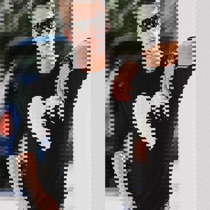 リス どんぐり 森 動物好き ハートツリー シマリス ナッツ 長袖Tシャツ 彼への贈り物