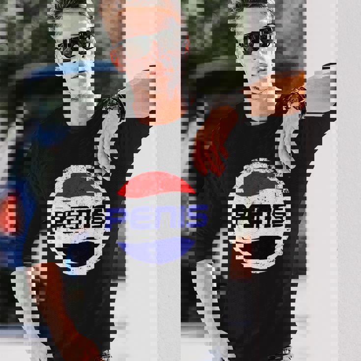 リフレッシュペニス飲料 面白いディックジョーク 長袖Tシャツ 彼への贈り物