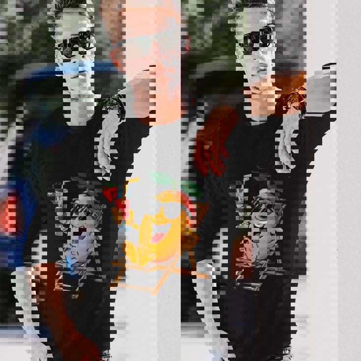 リラックスフルーツマンゴー 長袖Tシャツ 彼への贈り物