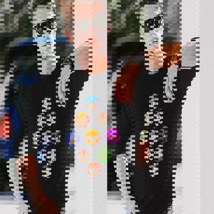 ルチャリブレまたはメキシカンレスリング マスクまたはルチャドール 長袖Tシャツ 彼への贈り物