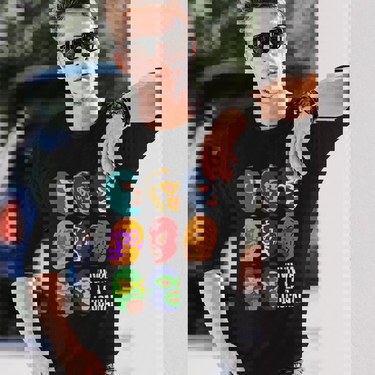 ルチャ・リブレ「ビバ・ラ・ルチャ！」 長袖Tシャツ 彼への贈り物