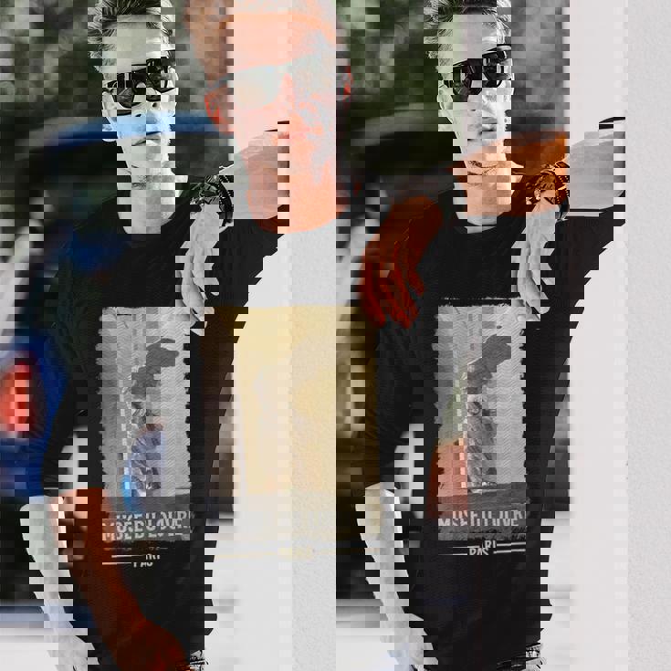 ルーヴル美術館 パリ フランス 翼のある勝利 筆プリント 長袖Tシャツ 彼への贈り物