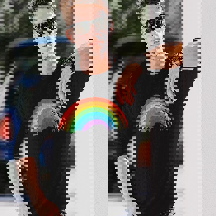 レインボーデザイン レインボー 長袖Tシャツ 彼への贈り物