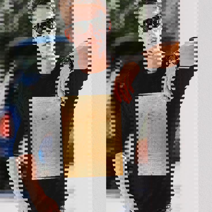 レオナルド・ダ・ヴィンチのウィトルウィウス人 長袖Tシャツ 彼への贈り物