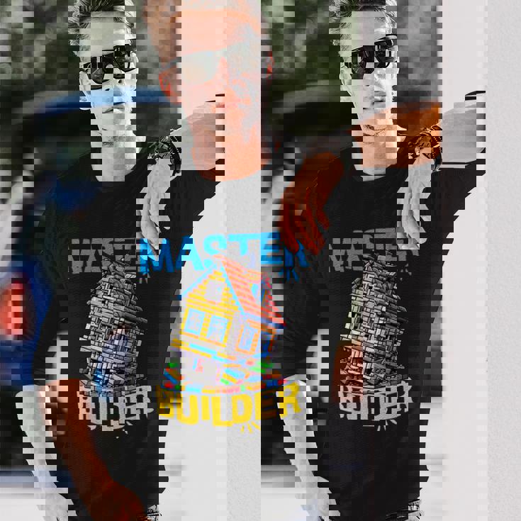 レゴのレンガ造りマスタービルダー面白い曲がった家。 長袖Tシャツ 彼への贈り物