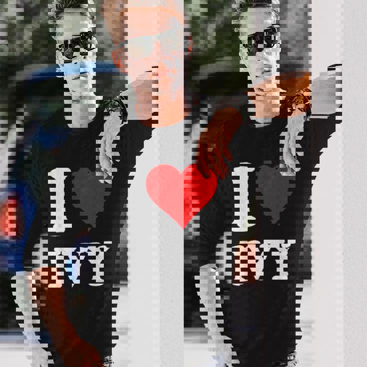 レッドハート アイビーが大好き 長袖Tシャツ 彼への贈り物