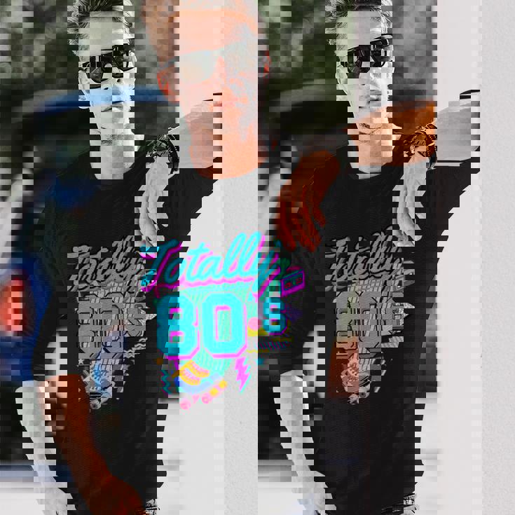 レトロ 1980年代 カラフル 80年代 面白い 80 レイブ テーマ パーティー 長袖Tシャツ 彼への贈り物