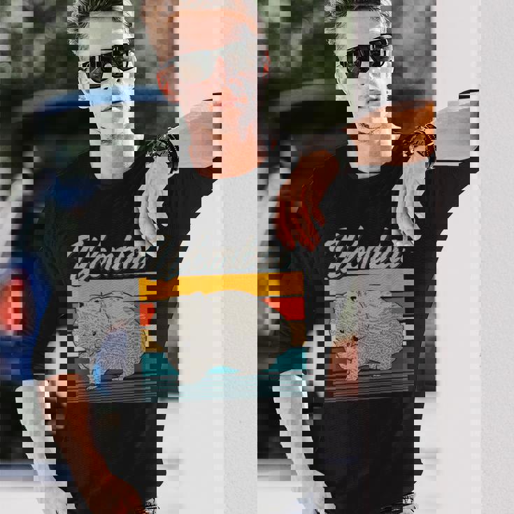 レトロ アウトバック オージー 動物園 キーパー オーストラリア ウォンバット 長袖Tシャツ 彼への贈り物