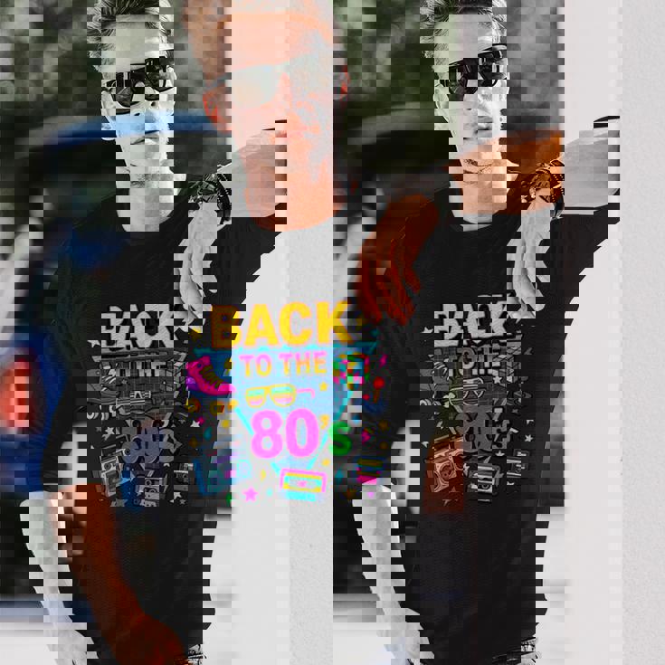レトロ カセット ラジカセ アーケード ローラースケート バックトゥ 80年代 長袖Tシャツ 彼への贈り物