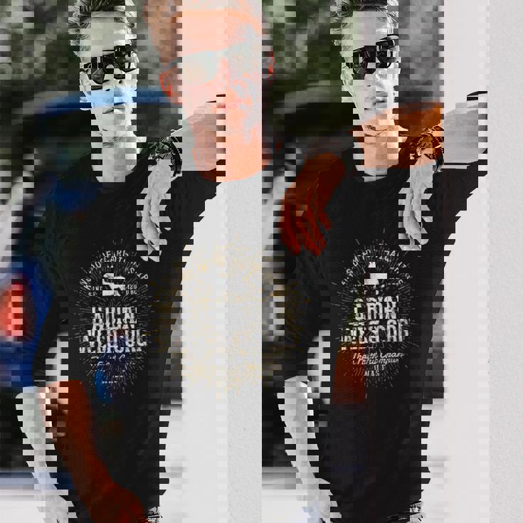 レトロ カーディガン・ウェルシュ・コーギー ヴィンテージ 長袖Tシャツ 彼への贈り物