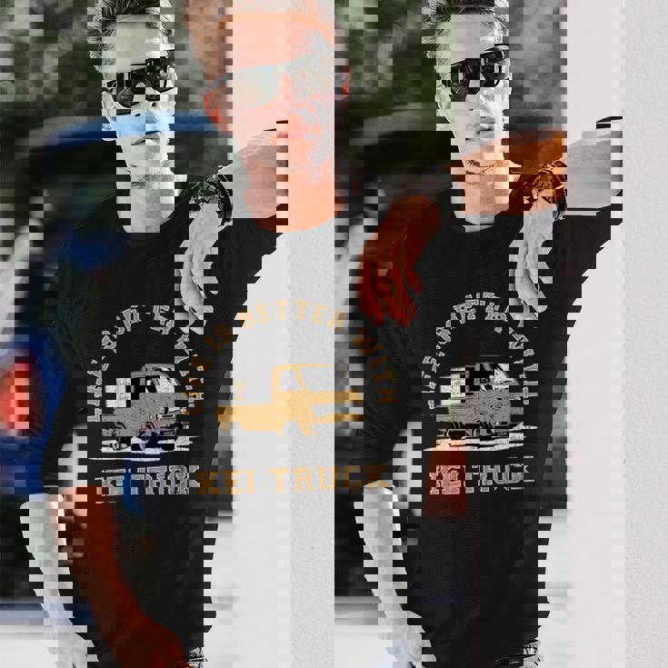 レトロ クラシック 軽トラック ピックアップトラック ヴィンテージデザイン 長袖Tシャツ 彼への贈り物