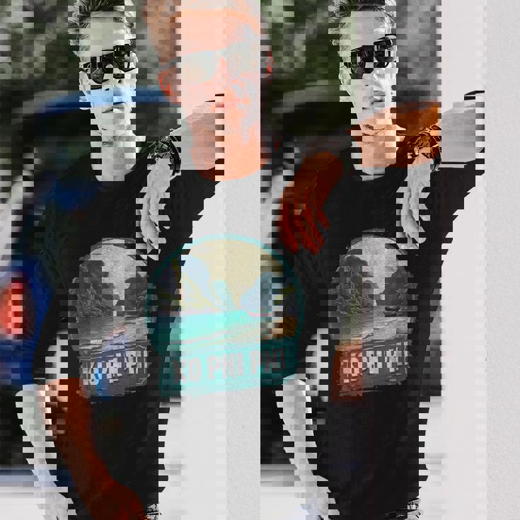 レトロ コ ピピ 風景 ヴィンテージ お土産 長袖Tシャツ 彼への贈り物