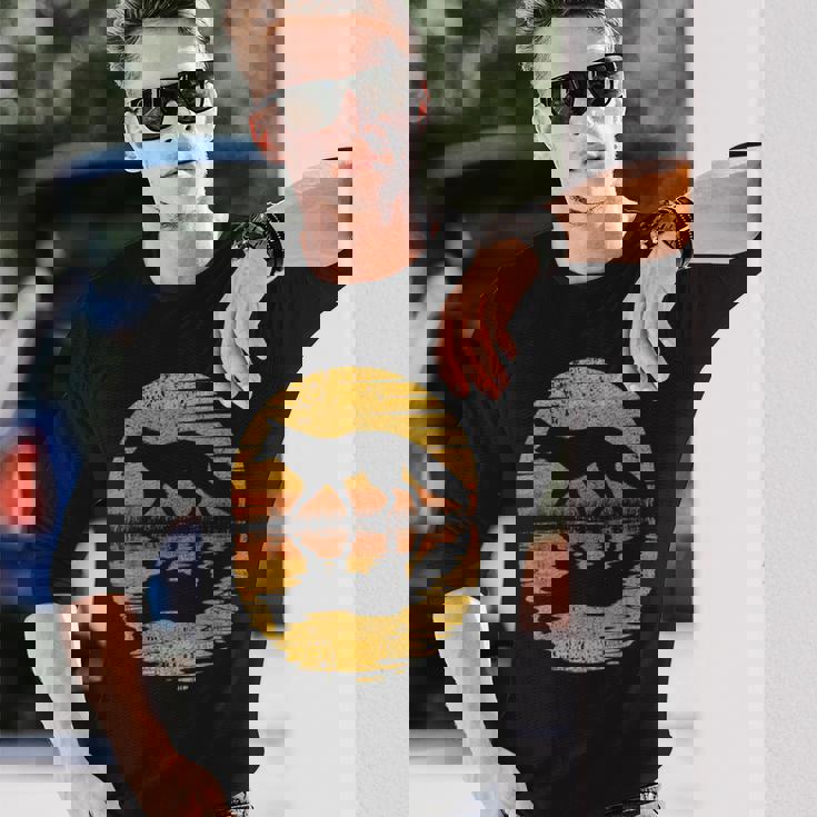 レトロ ヴィンテージ キツネ 反射 70年代 80年代 犬 動物 長袖Tシャツ 彼への贈り物