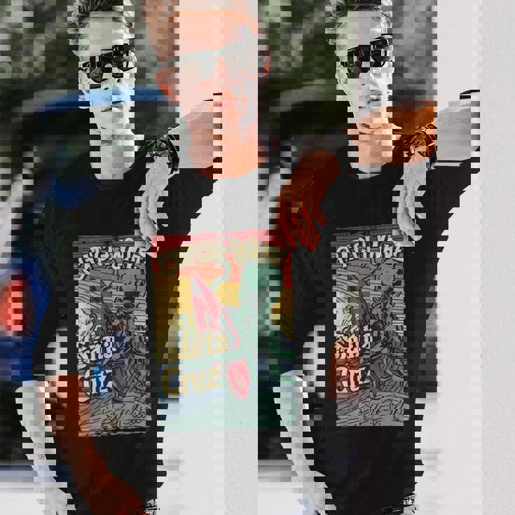 レトロ ヴィンテージ サーフ クラブ オクトパス Ca サンタクルーズ 長袖Tシャツ 彼への贈り物