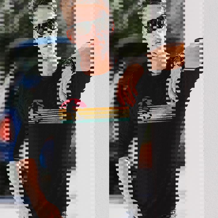 レトロ ヴィンテージ スケートボーダーシルエット スケートボード 長袖Tシャツ 彼への贈り物