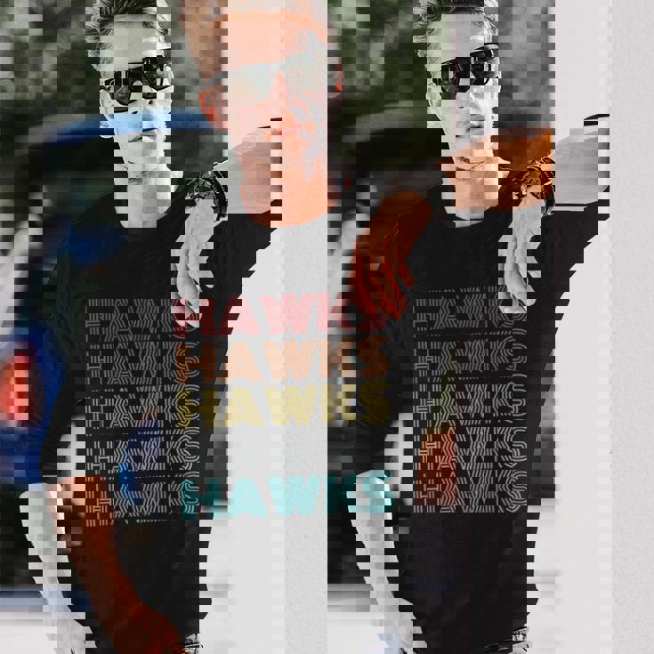 レトロ ヴィンテージ ホークス 長袖Tシャツ 彼への贈り物