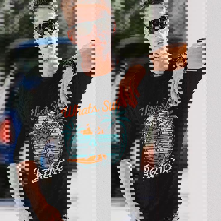 レトロup スタンドアップパドルボード スケルトンup ビーチとは 長袖Tシャツ 彼への贈り物